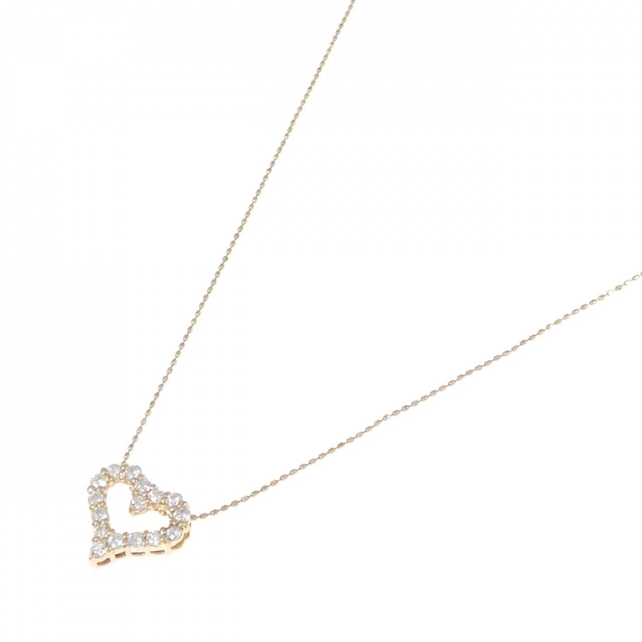 K18PG ハート ダイヤモンド ネックレス 0.50CT