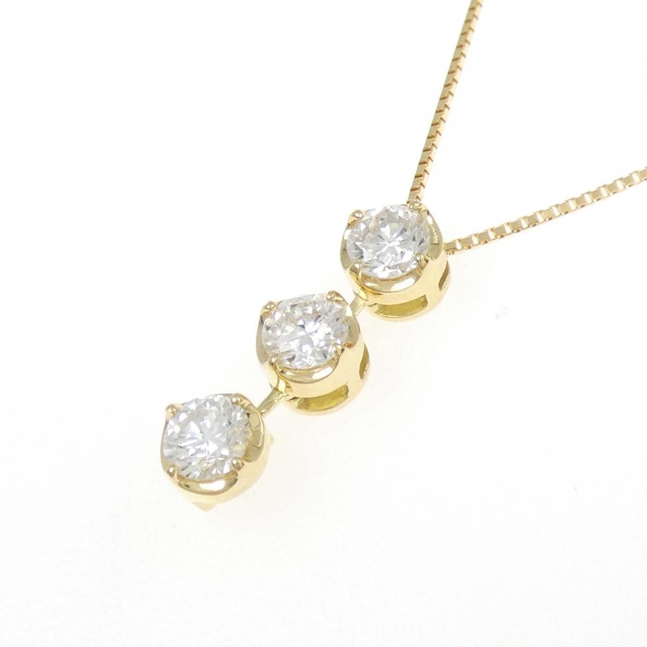 [BRAND NEW] K18YG Diamond Necklace 1.027CT G SI2 Good