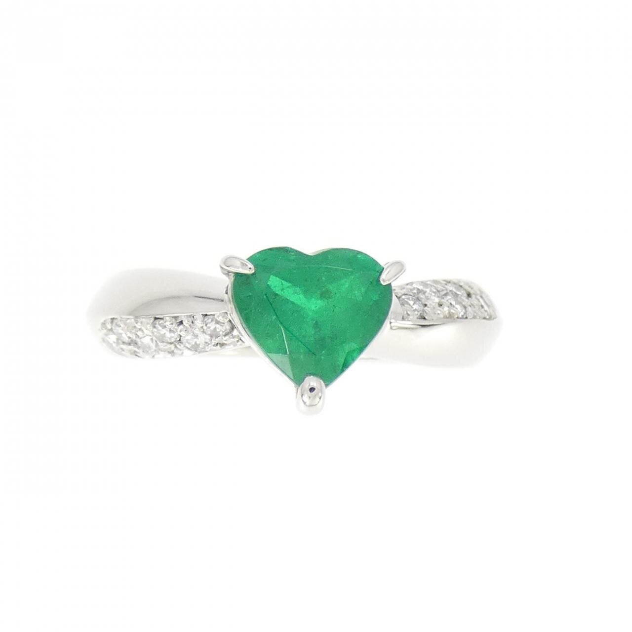 PT900 Heart Emerald Ring 1.03CT