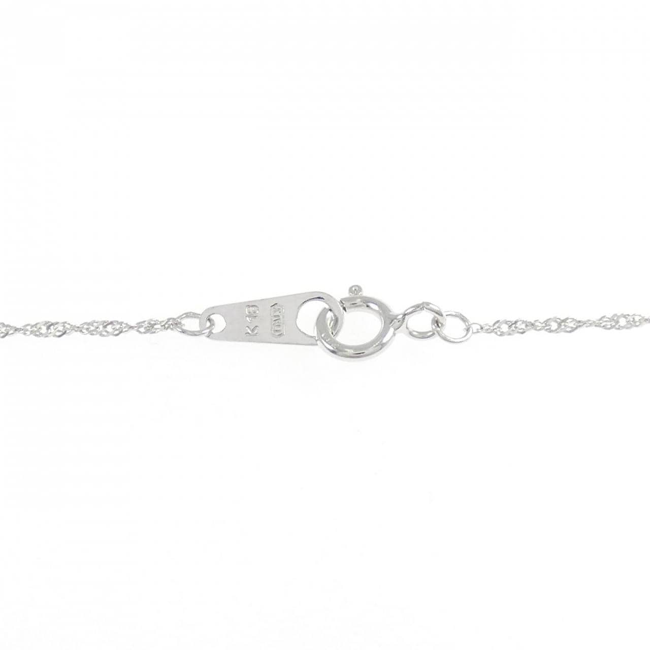 K18WG フラワー ダイヤモンド ネックレス 0.10CT