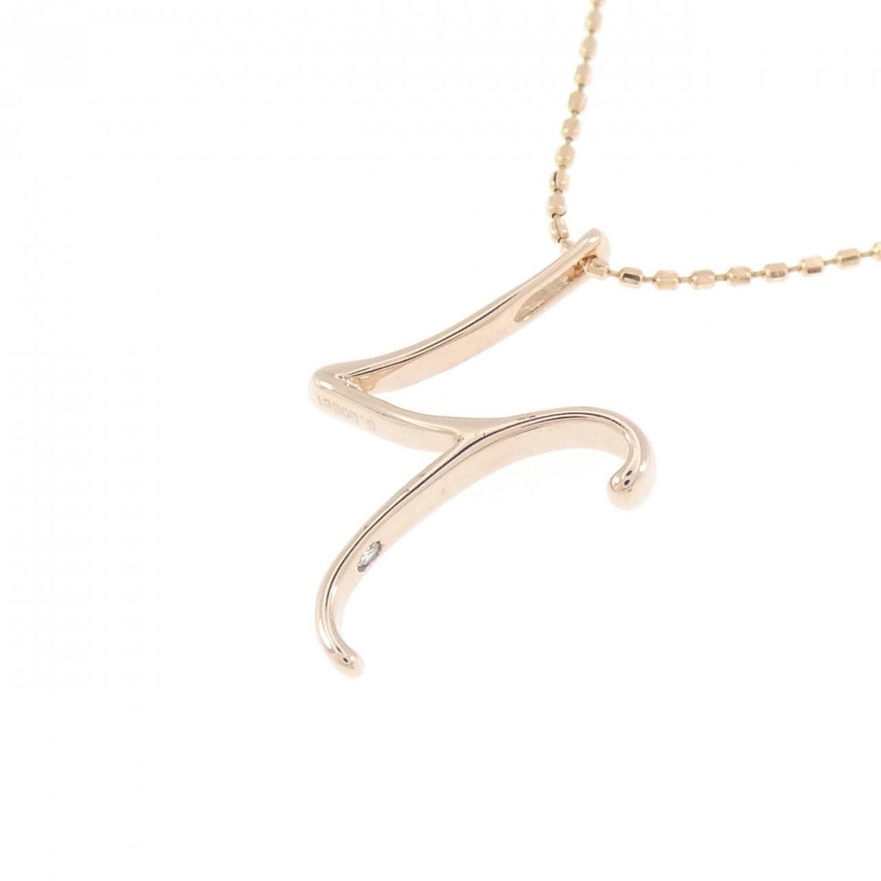K10PG イニシャルN ダイヤモンド ネックレス 0.008CT
