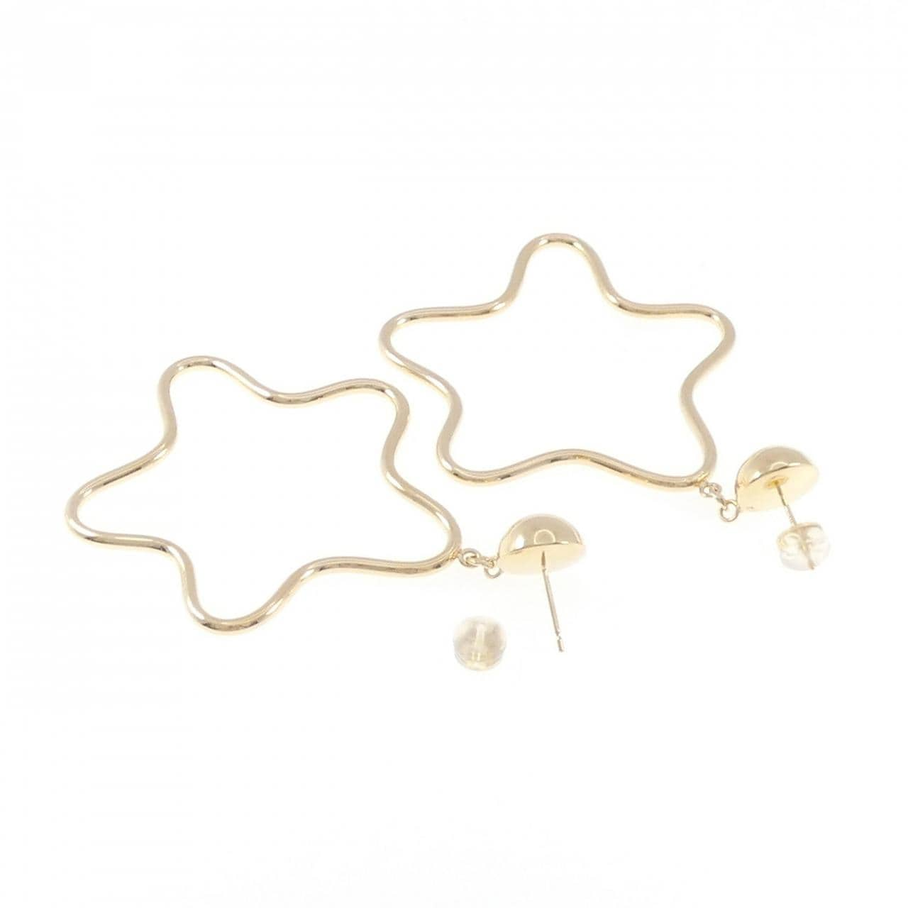 K18YG star earrings