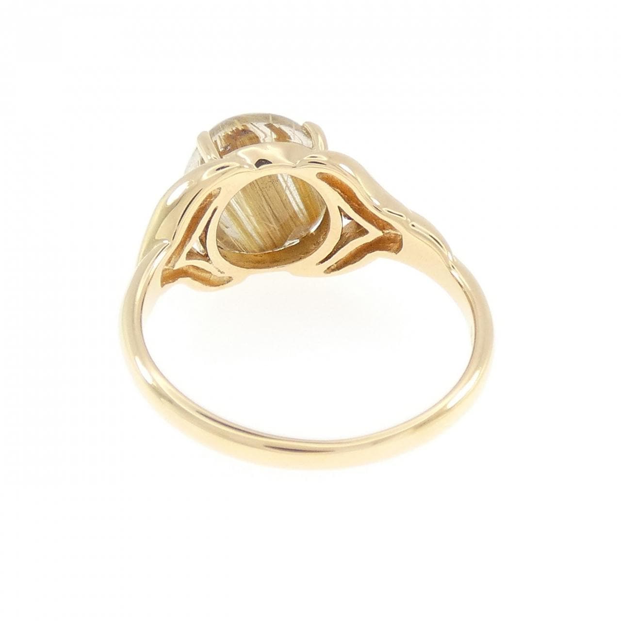 K18YG ルチルクオーツ リング 2.94CT
