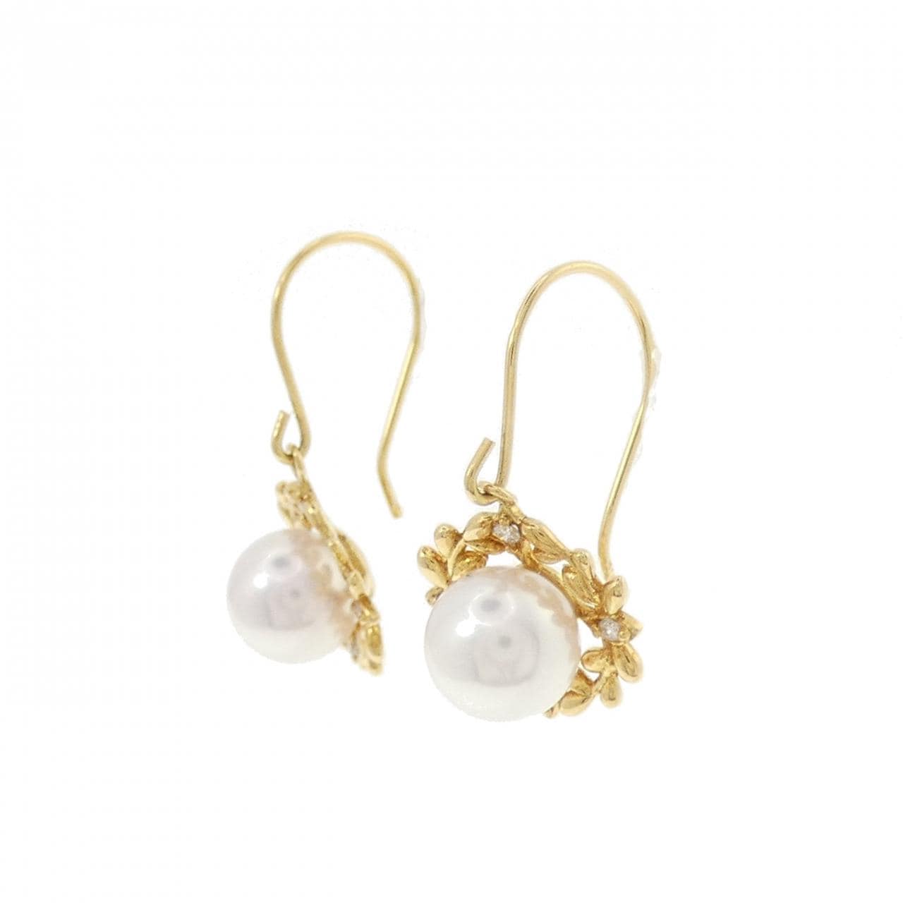 [BRAND NEW] K18YG Akoya pearl earrings 6mm