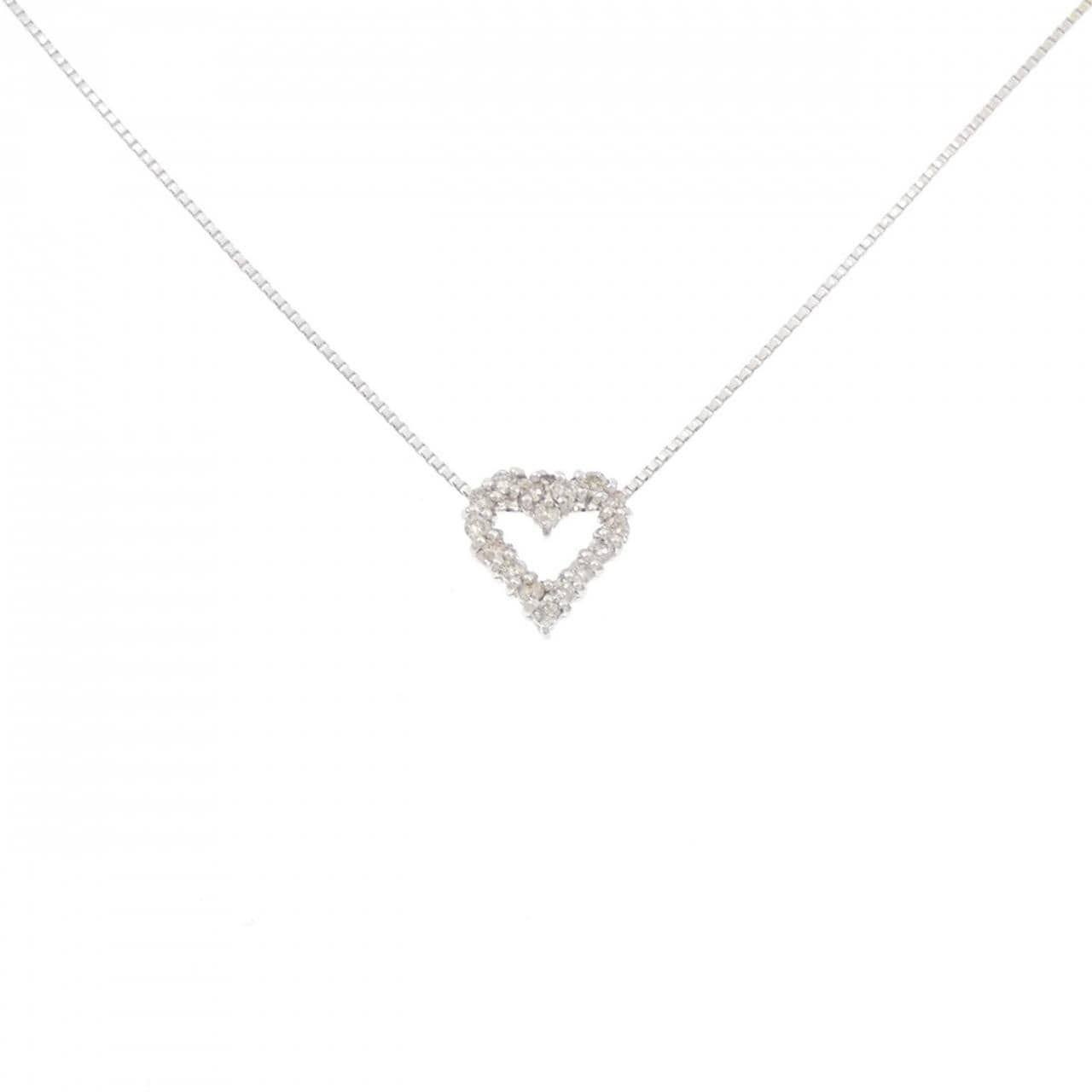 K18WG ハート ダイヤモンド ネックレス 0.20CT