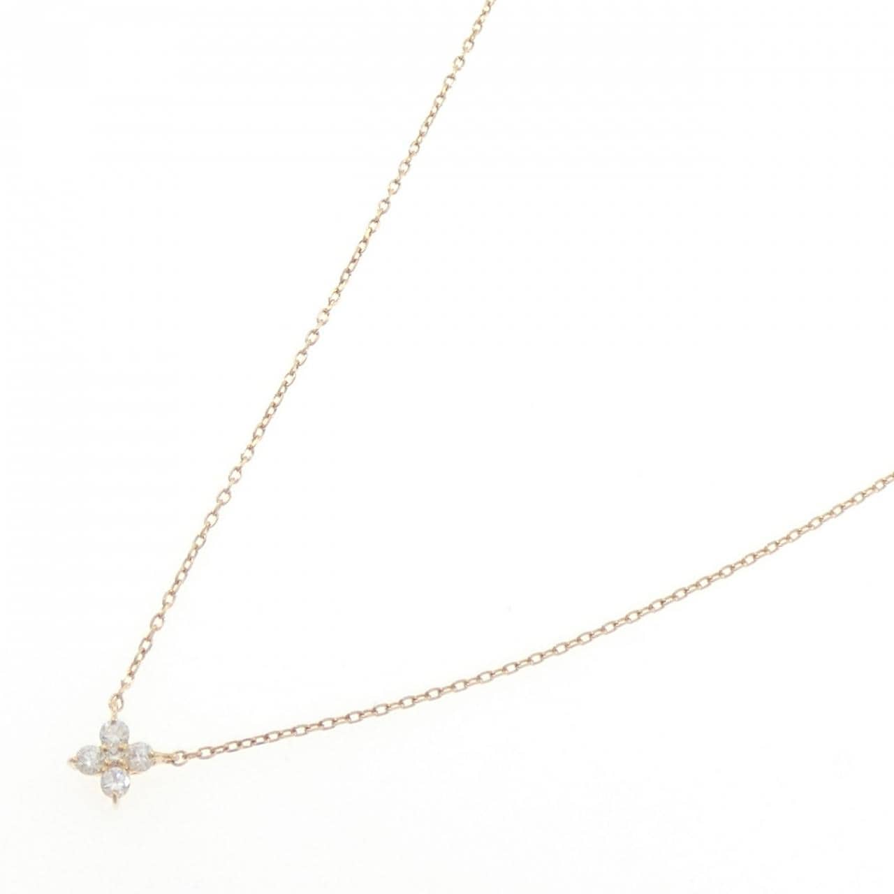 ヴァンドーム フラワー ダイヤモンド ネックレス 0.10CT