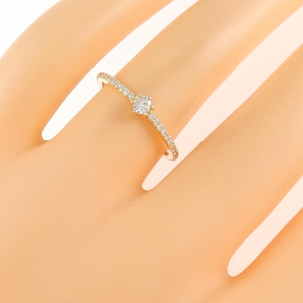 K18YG Diamond ring