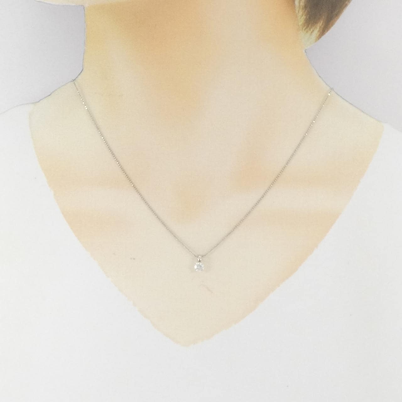 PT900/PT850 ソリティア ダイヤモンド ネックレス 0.377CT
