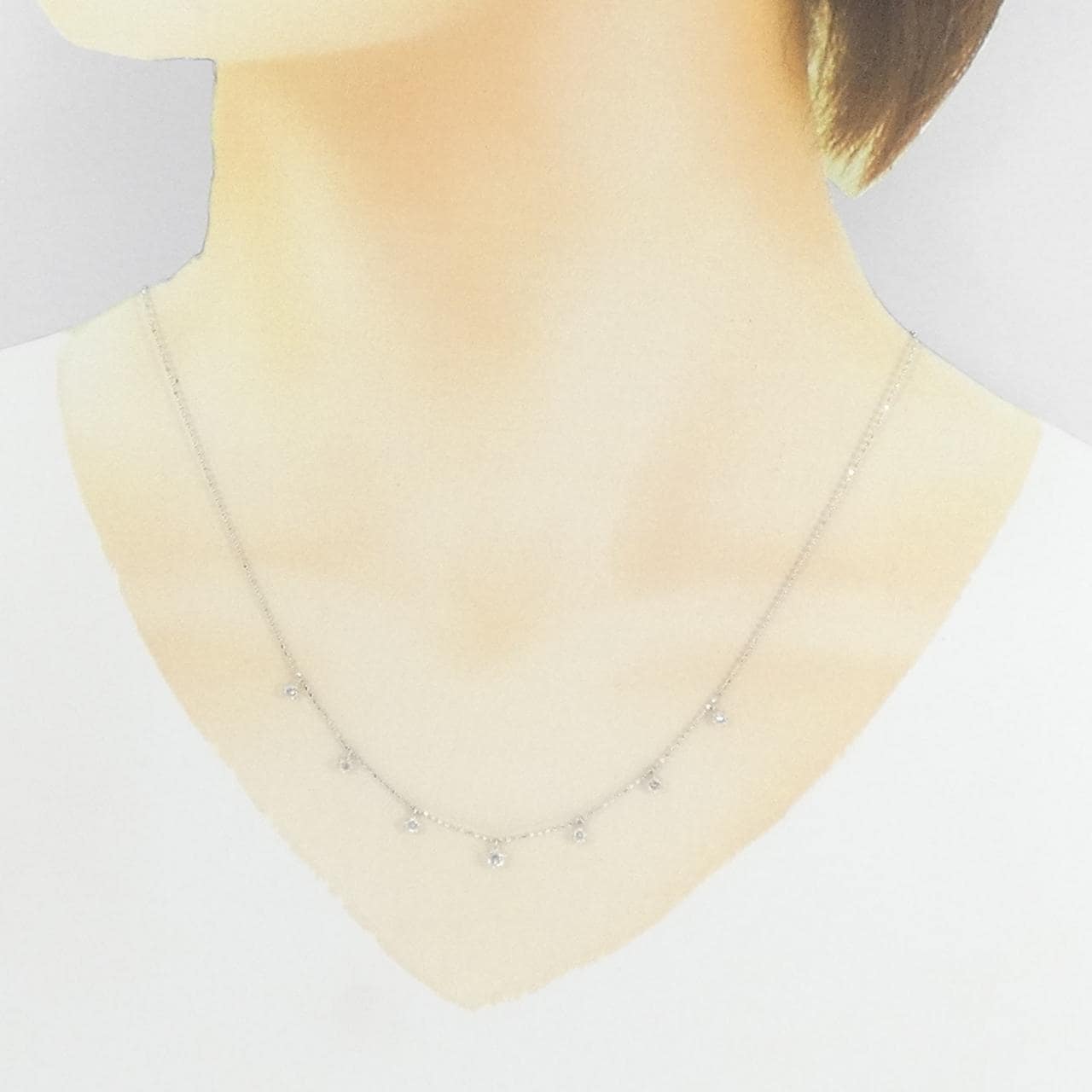 K18WG ダイヤモンド ネックレス 0.50CT