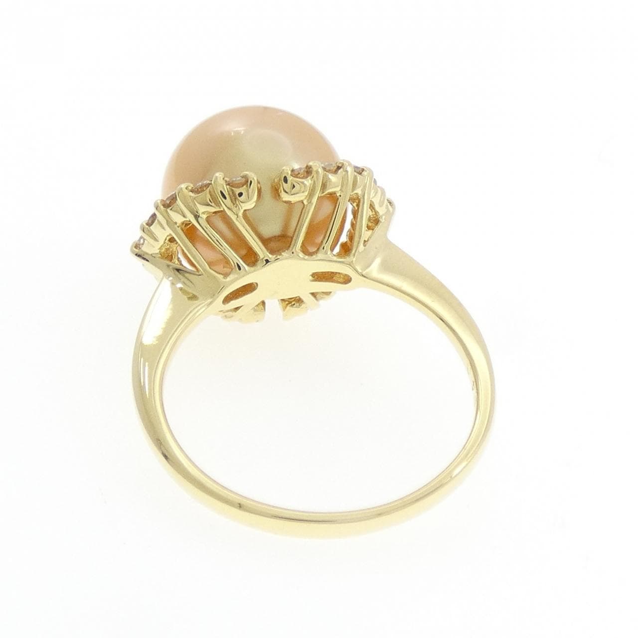 K18YG 白蝶パール リング 11.2mm