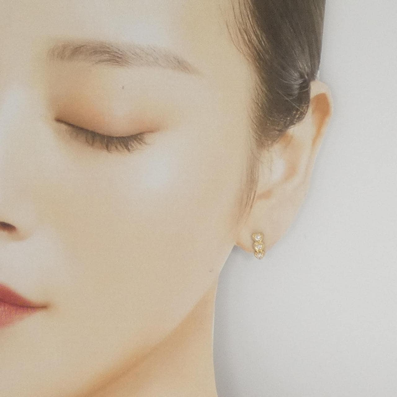 K18YG ハート ダイヤモンド ピアス 0.20CT