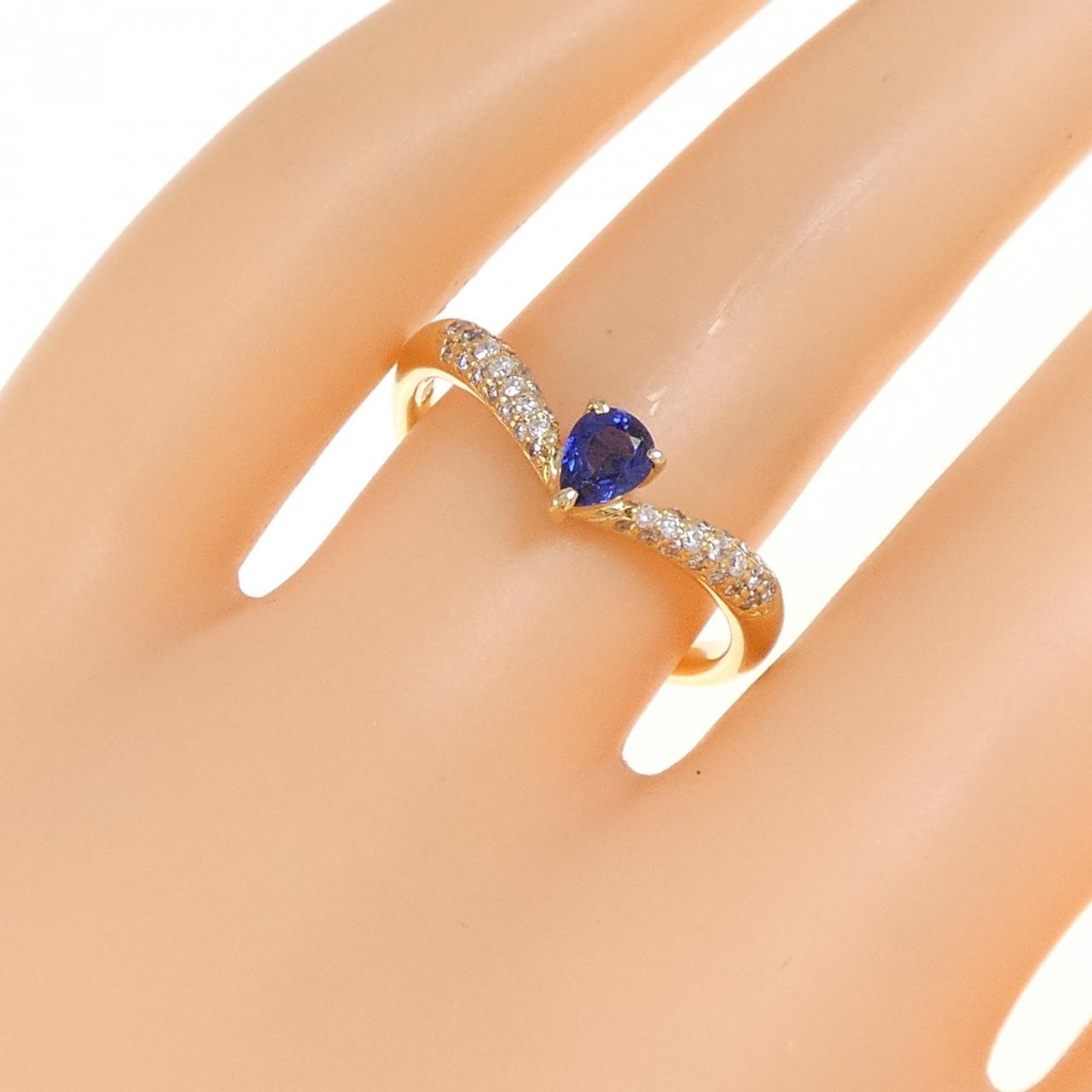 K18YG サファイヤ リング 0.28CT