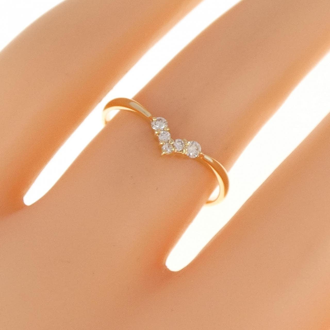 [BRAND NEW] K18YG Diamond Ring 0.08CT