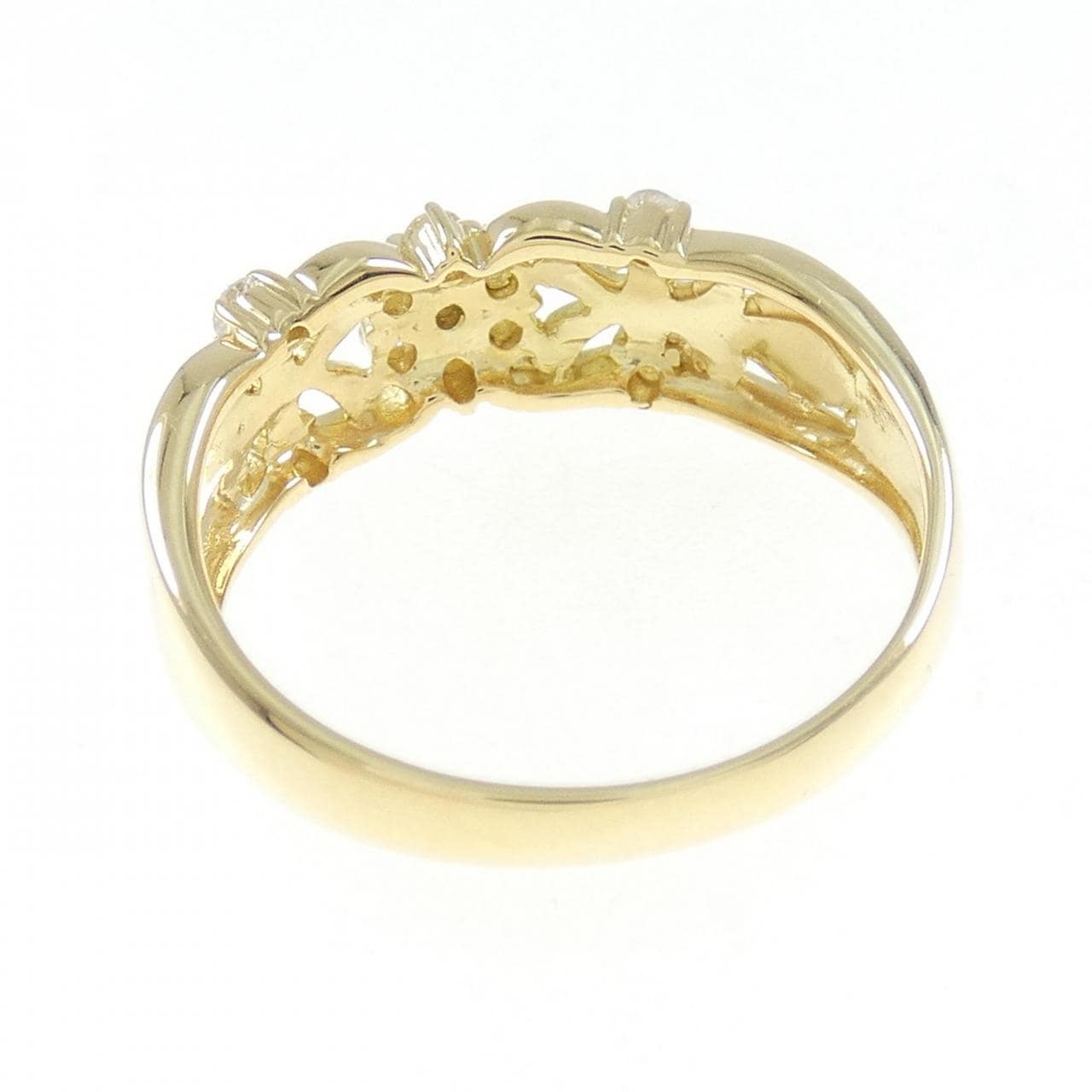 K18YG花朵钻石戒指0.23CT