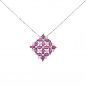 K18WG ルビー ネックレス 1.50CT