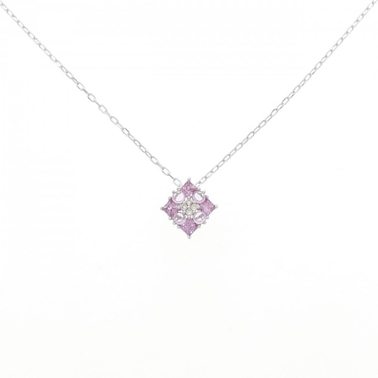 K18WG サファイヤ ネックレス 0.36CT