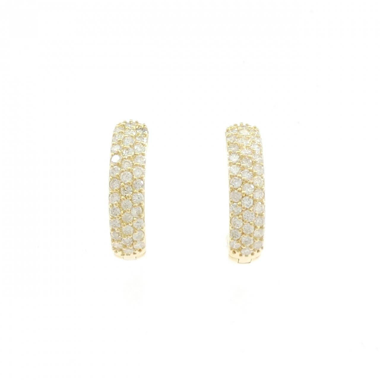 K18YG パヴェ ダイヤモンド ピアス 1.00CT