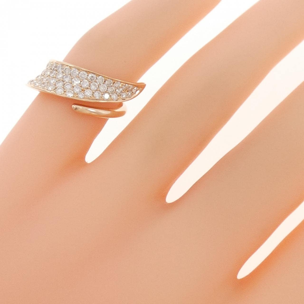K18PG ダイヤモンド ピンキーリング 0.744CT