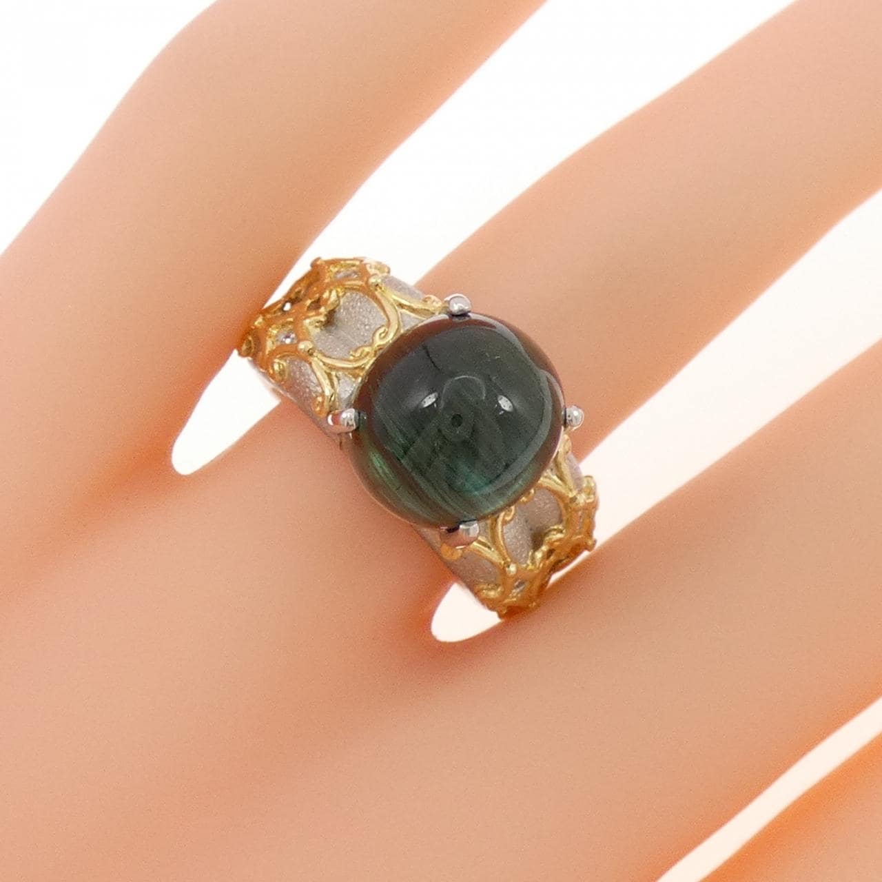 ヤマサキユミコ トルマリンキャッツアイ リング 8.18CT