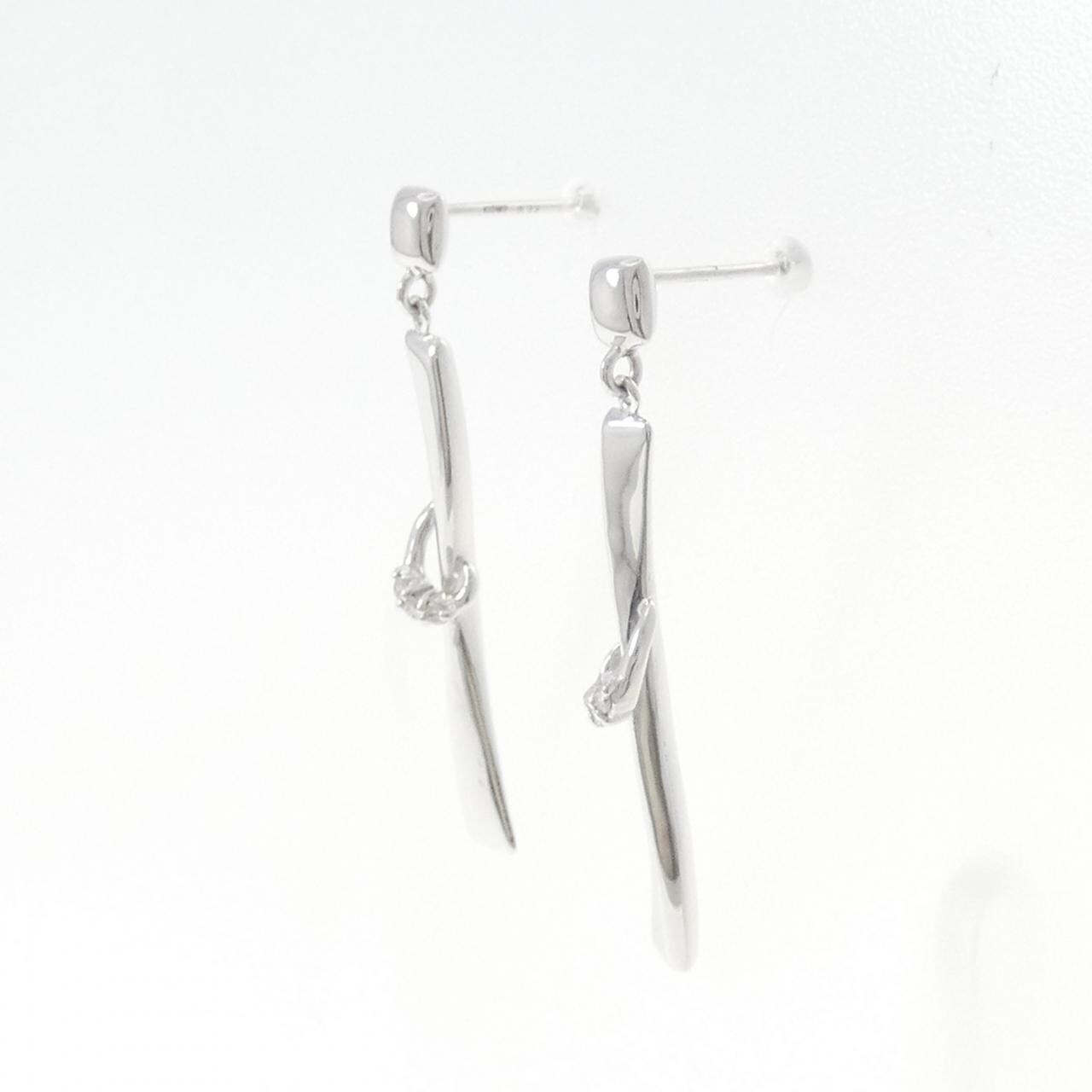 K18WG ダイヤモンド ピアス 0.06CT