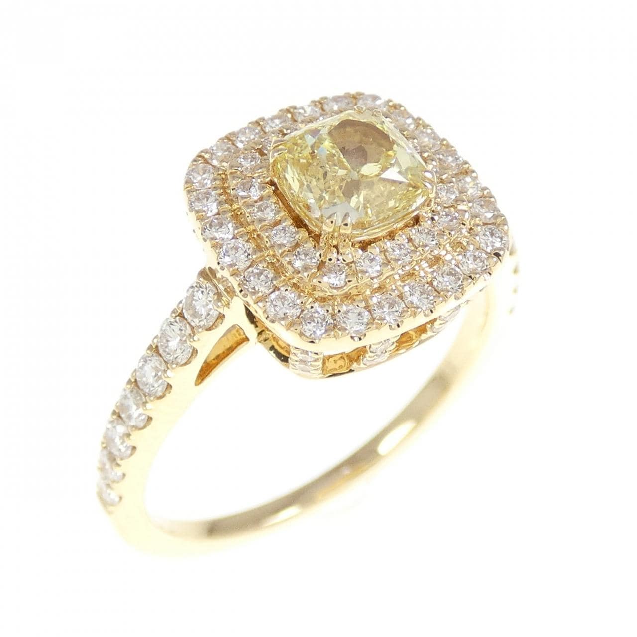 K18YG Diamond Ring 0.71CT FIY VS2 Fancy Cut