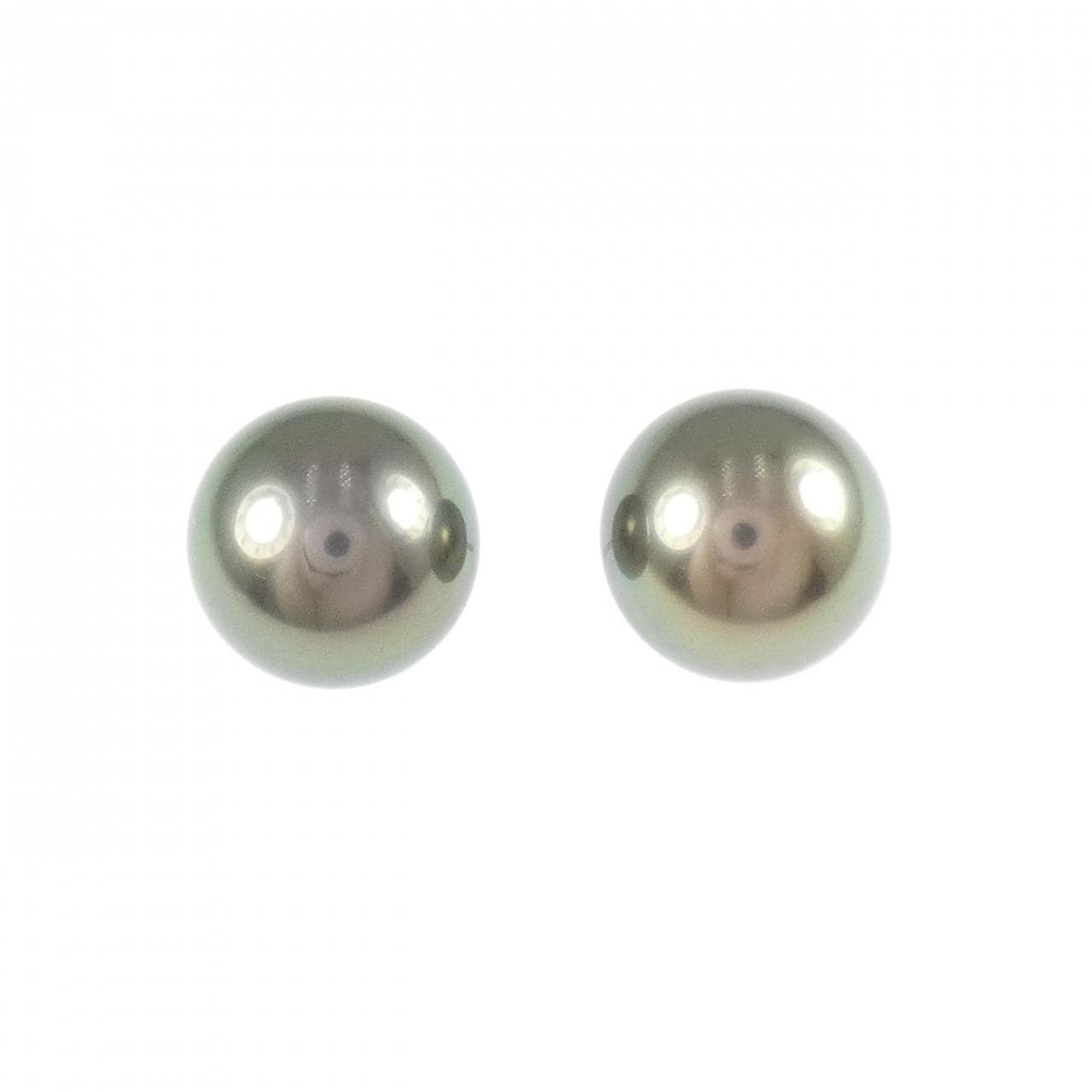 K14WG 黒蝶パール ピアス 10.5mm