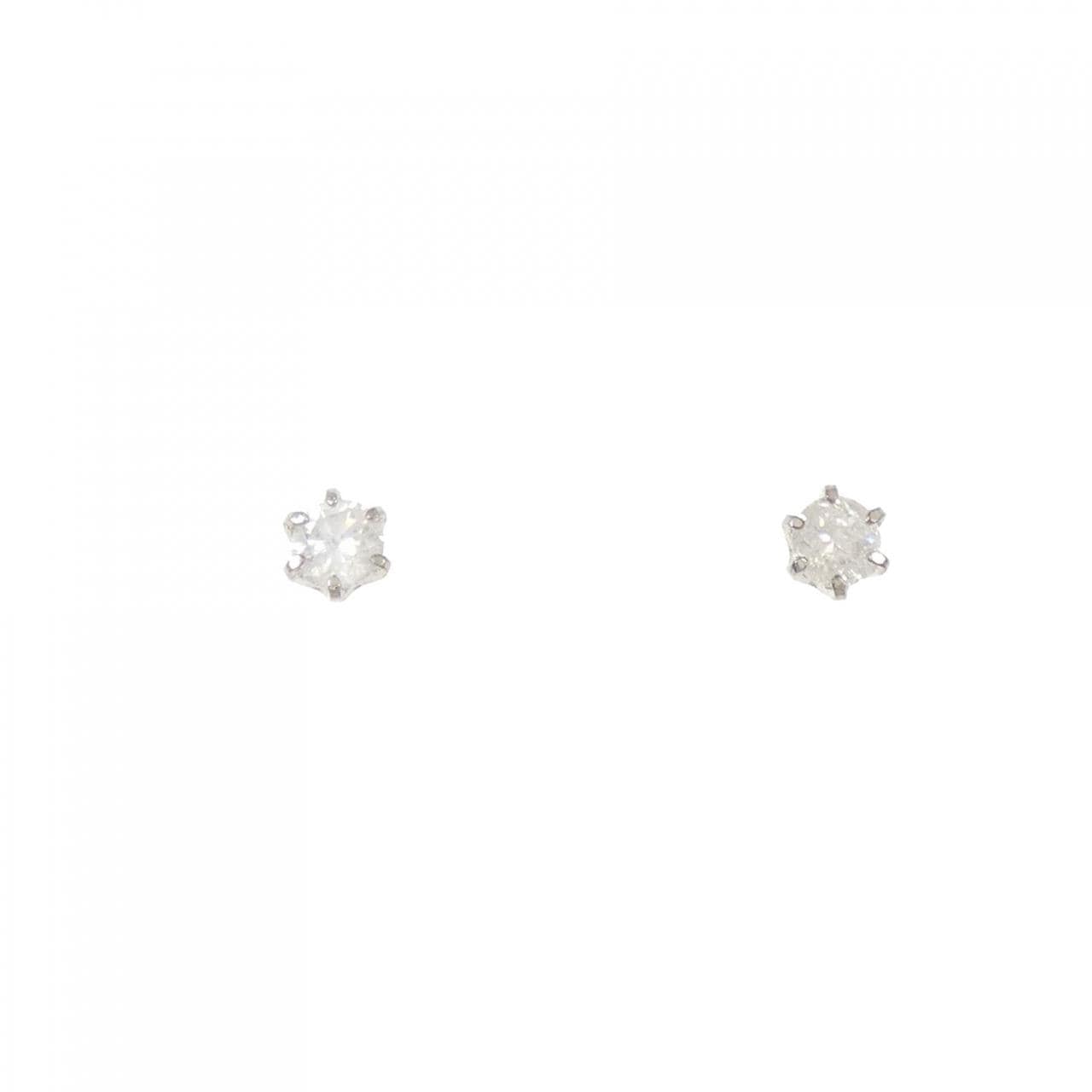 PT900 ソリティア ダイヤモンド ピアス 0.16CT