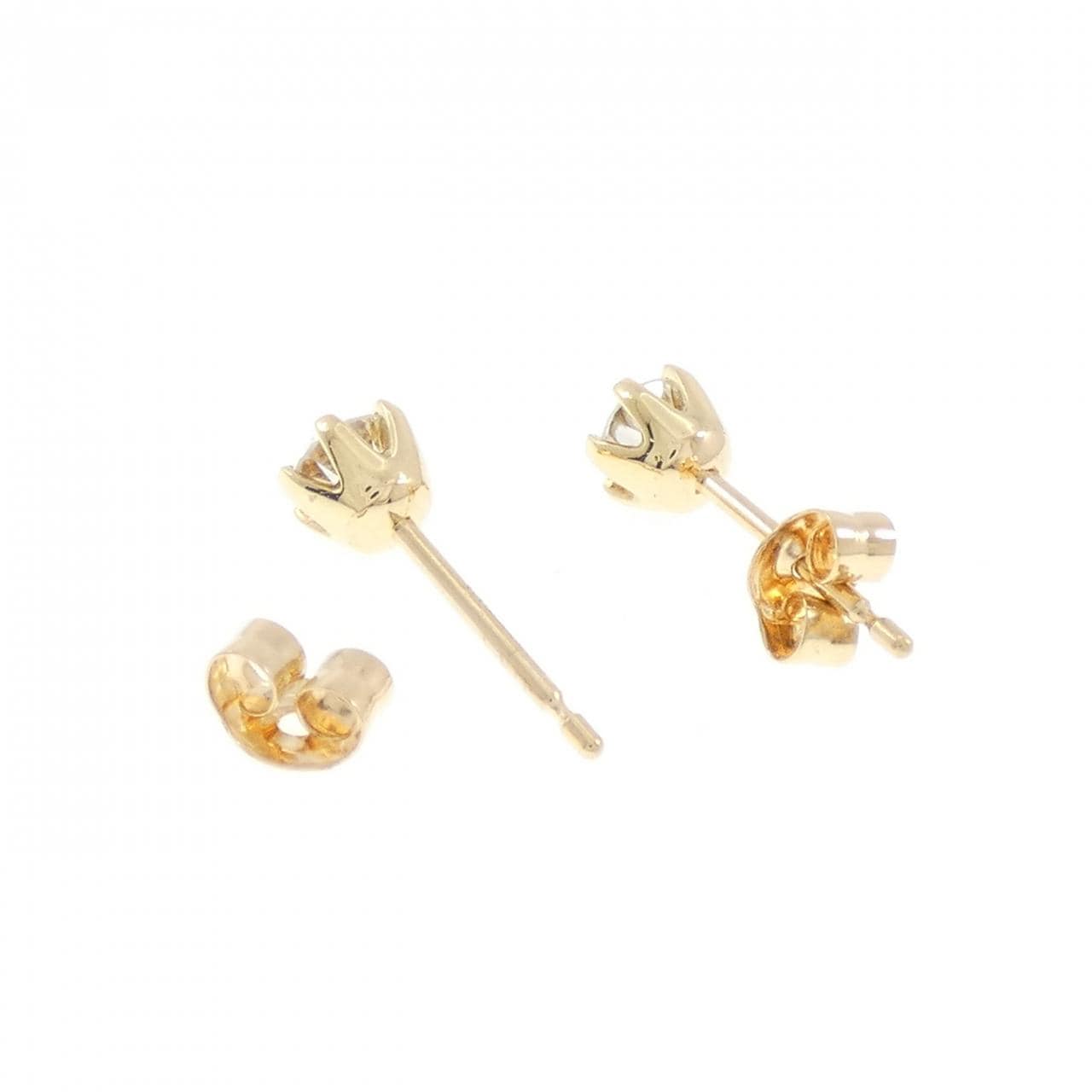 K18YG ソリティア ダイヤモンド ピアス 0.61CT