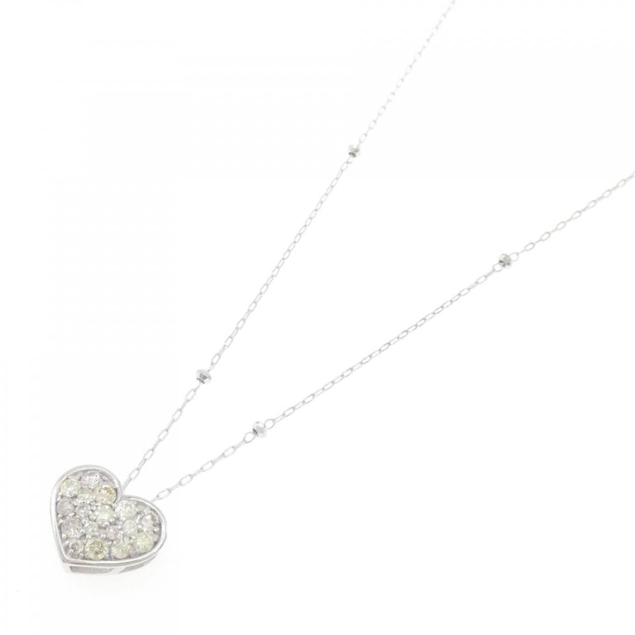 K18WG heart Diamond necklace 0.30CT