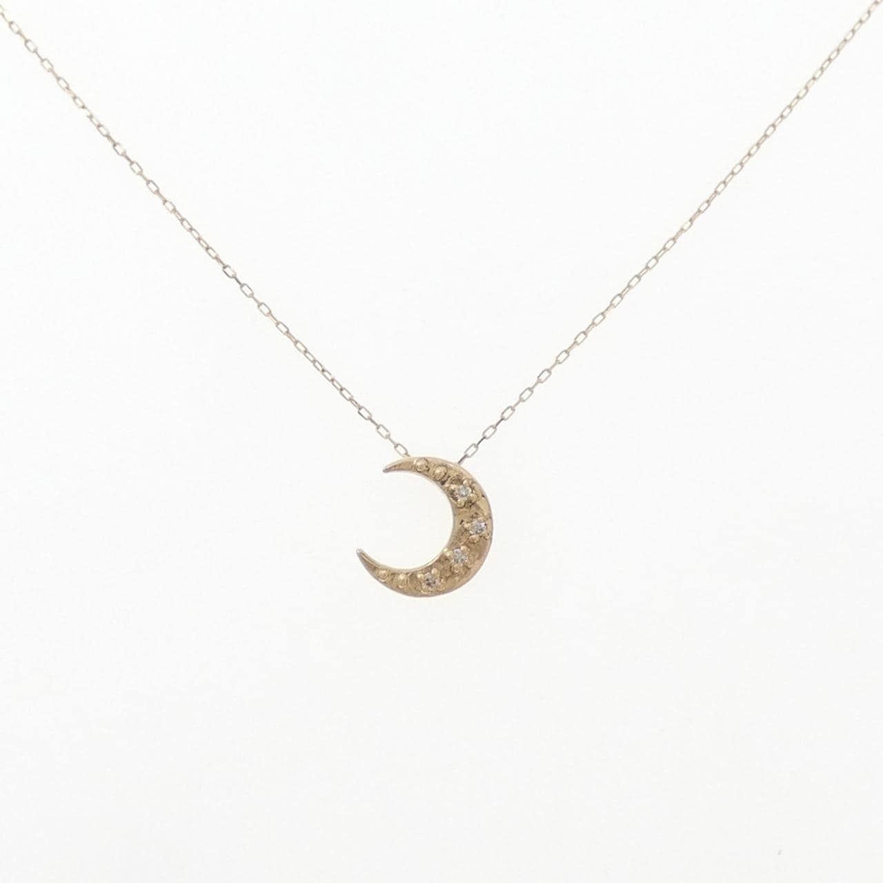 K10YG ムーン ダイヤモンド ネックレス 0.02CT