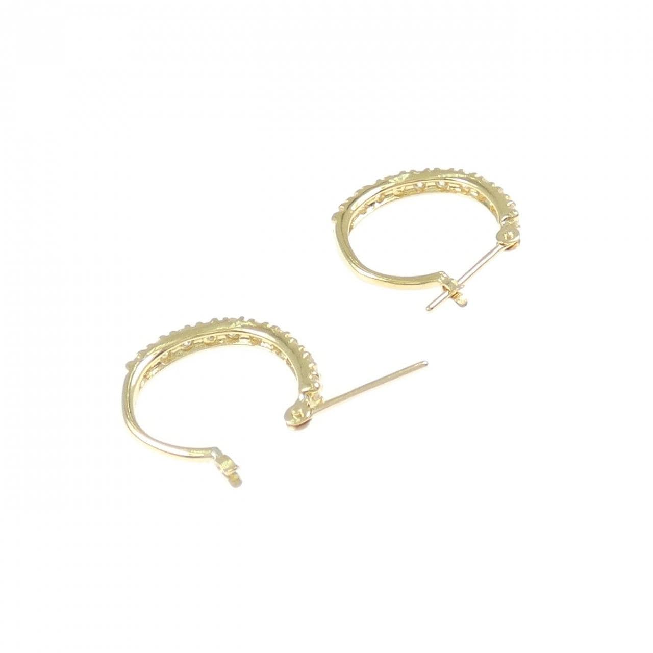 K18YG ダイヤモンド フープ ピアス 0.50CT
