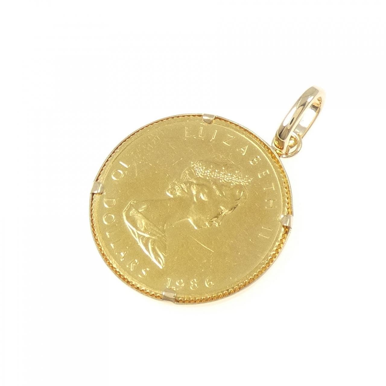 K18YG(枠) コイン ペンダント