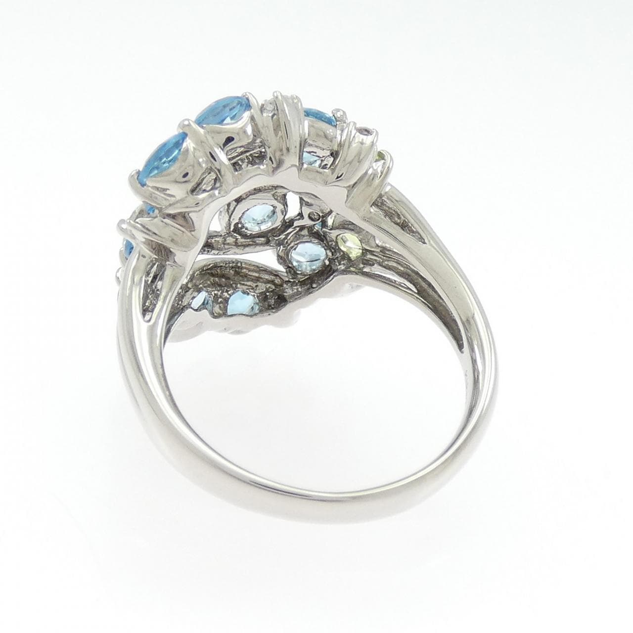 K18WG カラーストーン リング