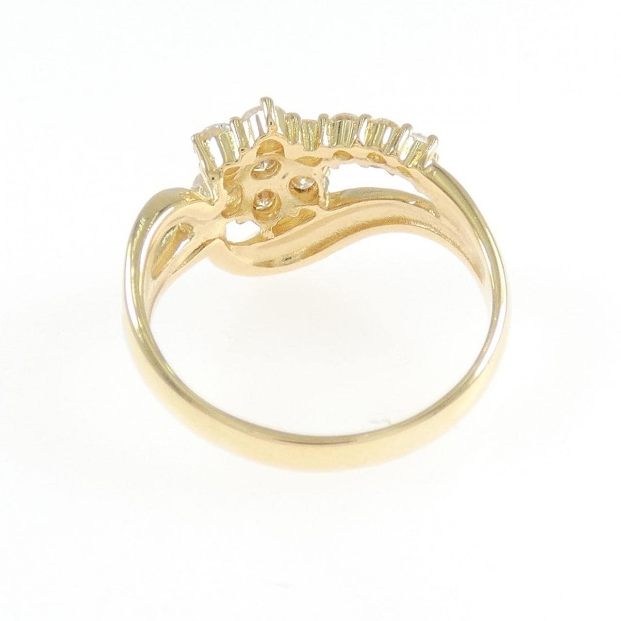K18YG フラワー ダイヤモンド リング 0.53CT
