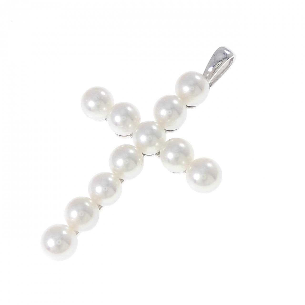 K18WG クロス アコヤパール ペンダント