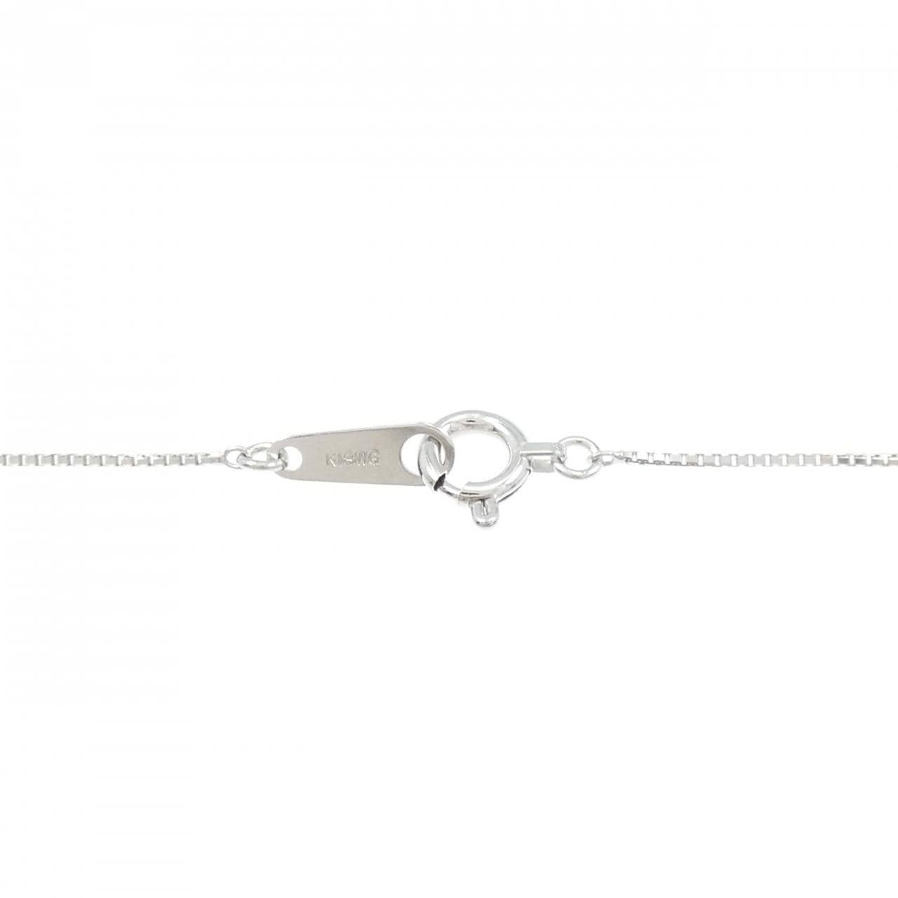 K18WG フラワー ダイヤモンド ネックレス 0.50CT