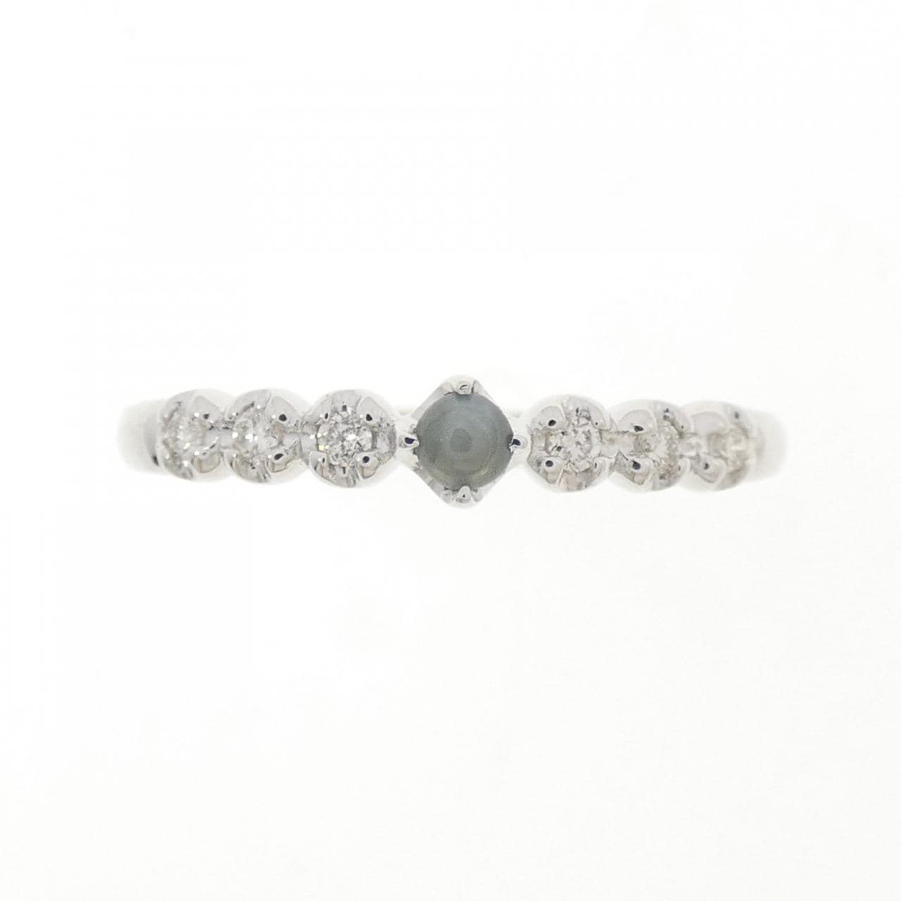 K18WG アレキサンドライトキャッツアイ リング 0.08CT