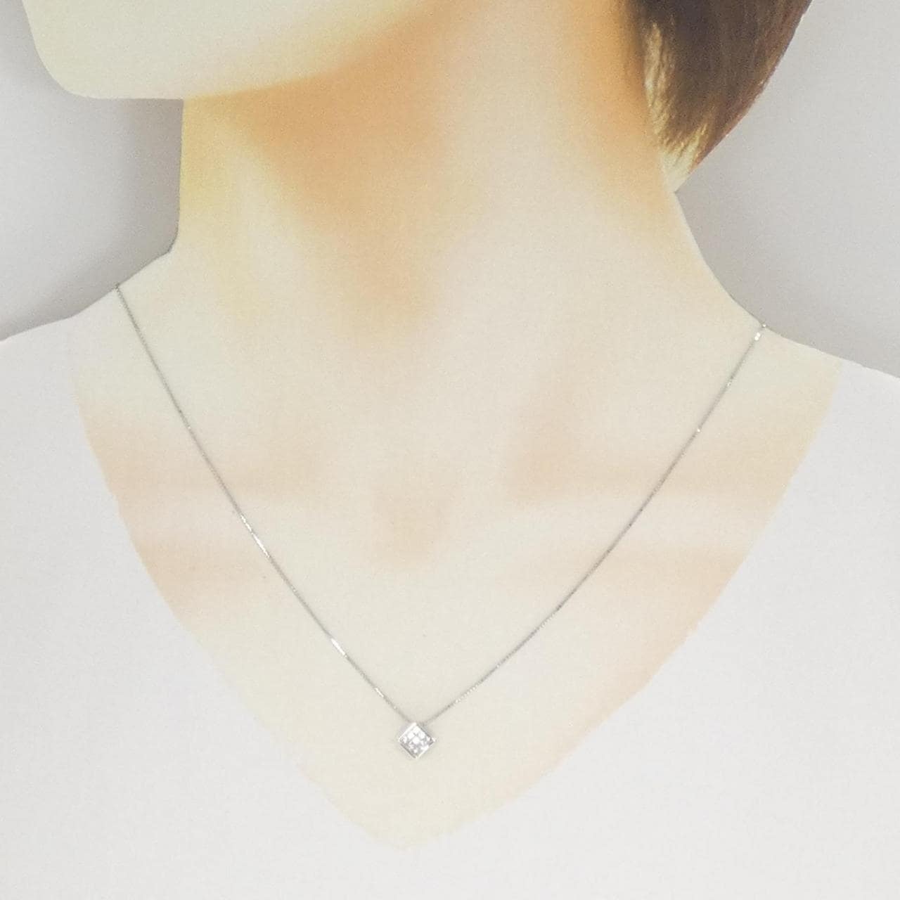K18WG ダイヤモンド ネックレス 0.20CT