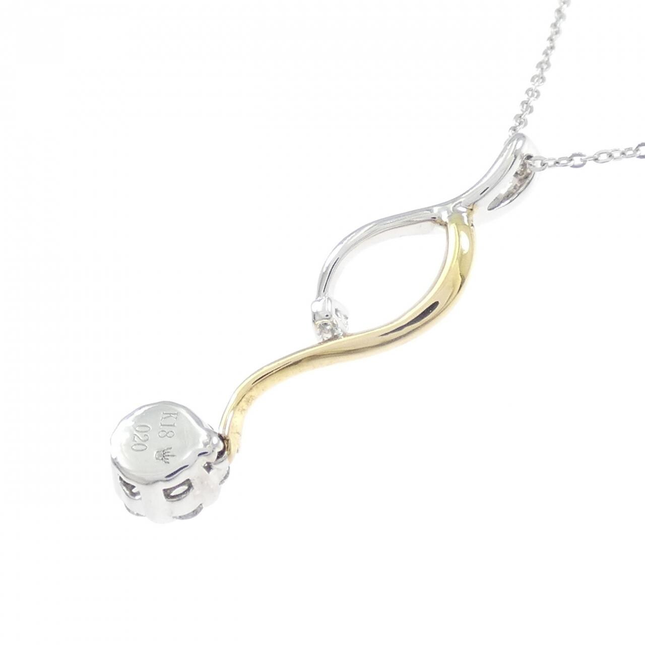 K18YG/K18WG ダイヤモンド ネックレス 0.20CT
