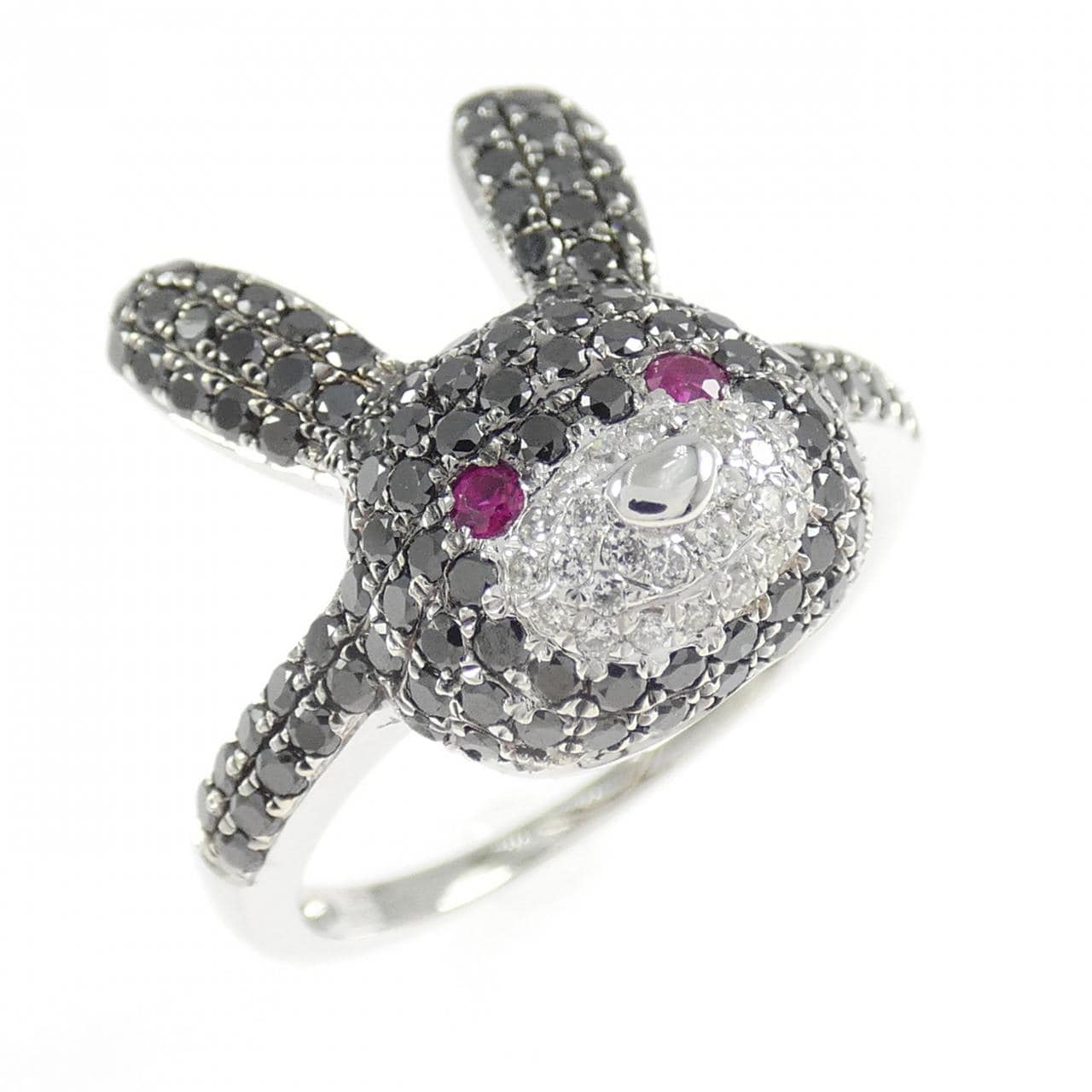18KWG ラビット ルビー リング 0.05CT