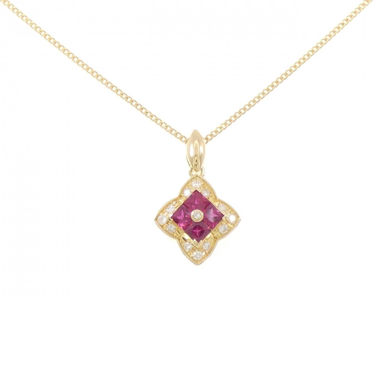 K18YG ルビー ネックレス 0.97CT