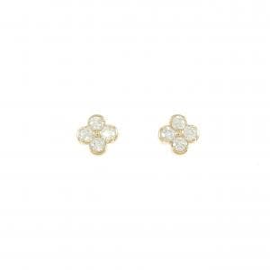 K18YG フラワー ダイヤモンド ピアス 0.20CT