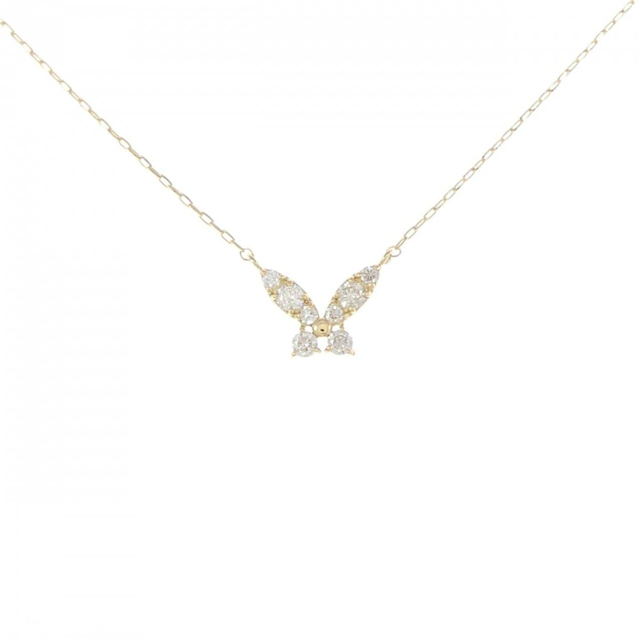 [BRAND NEW] K18YG Butterfly Diamond Necklace 0.15CT