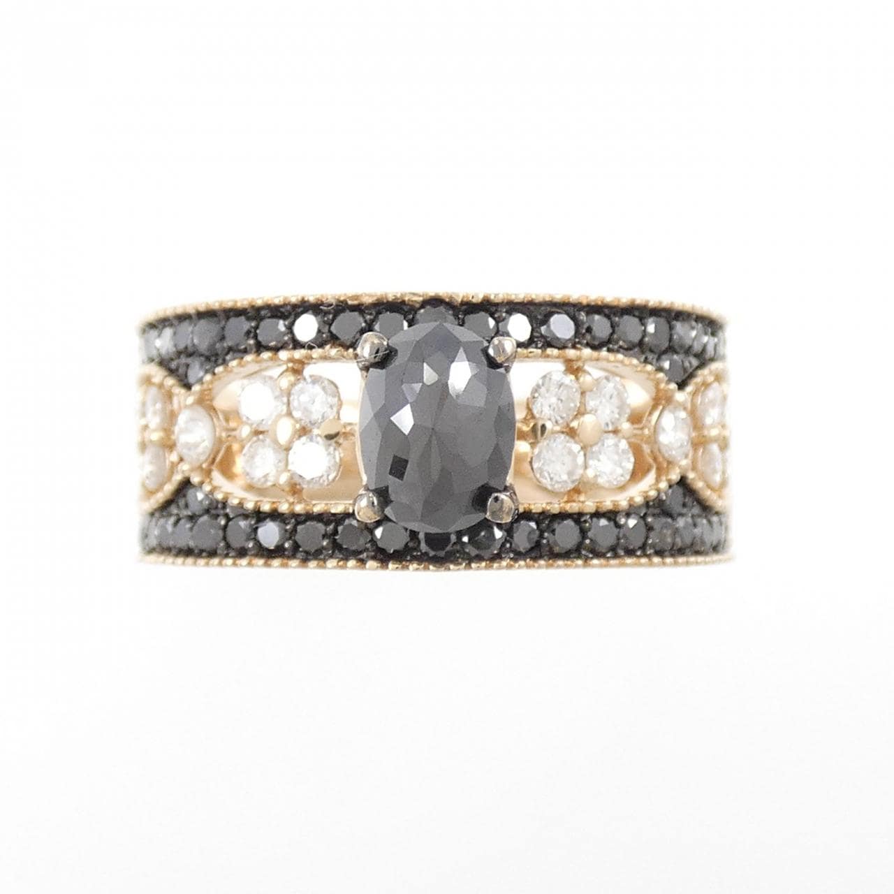K18PG フラワー ダイヤモンド リング 0.80CT