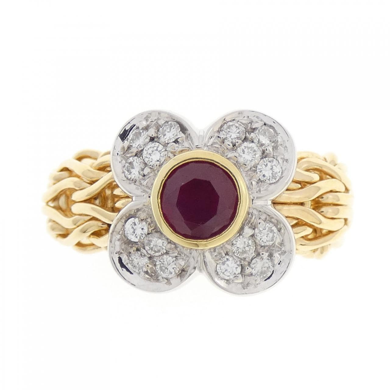 ポンテヴェキオ フラワー ルビー リング 0.95CT