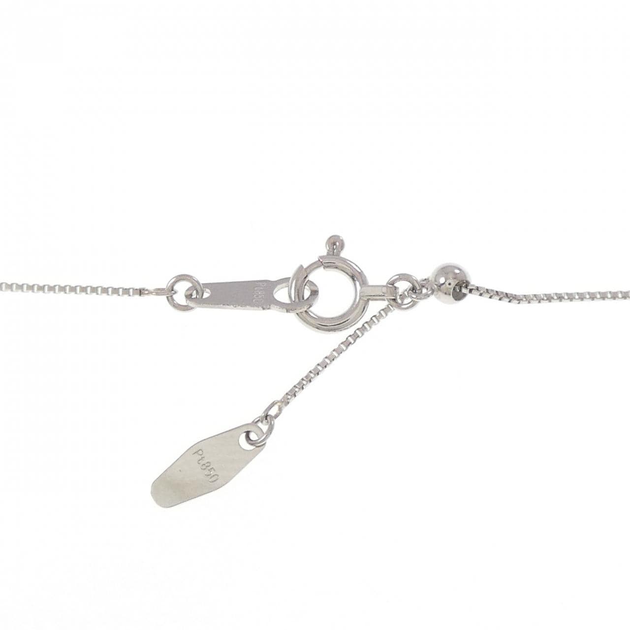 【新品】PT900/PT850 フラワー ダイヤモンド ネックレス 0.302CT