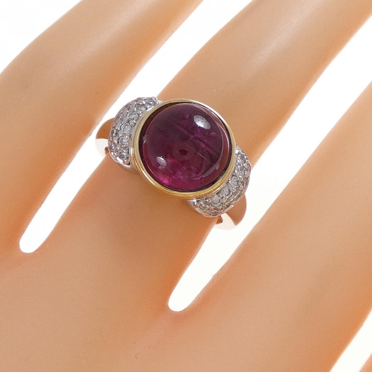 K18YG/PT900 トルマリン リング 4.51CT