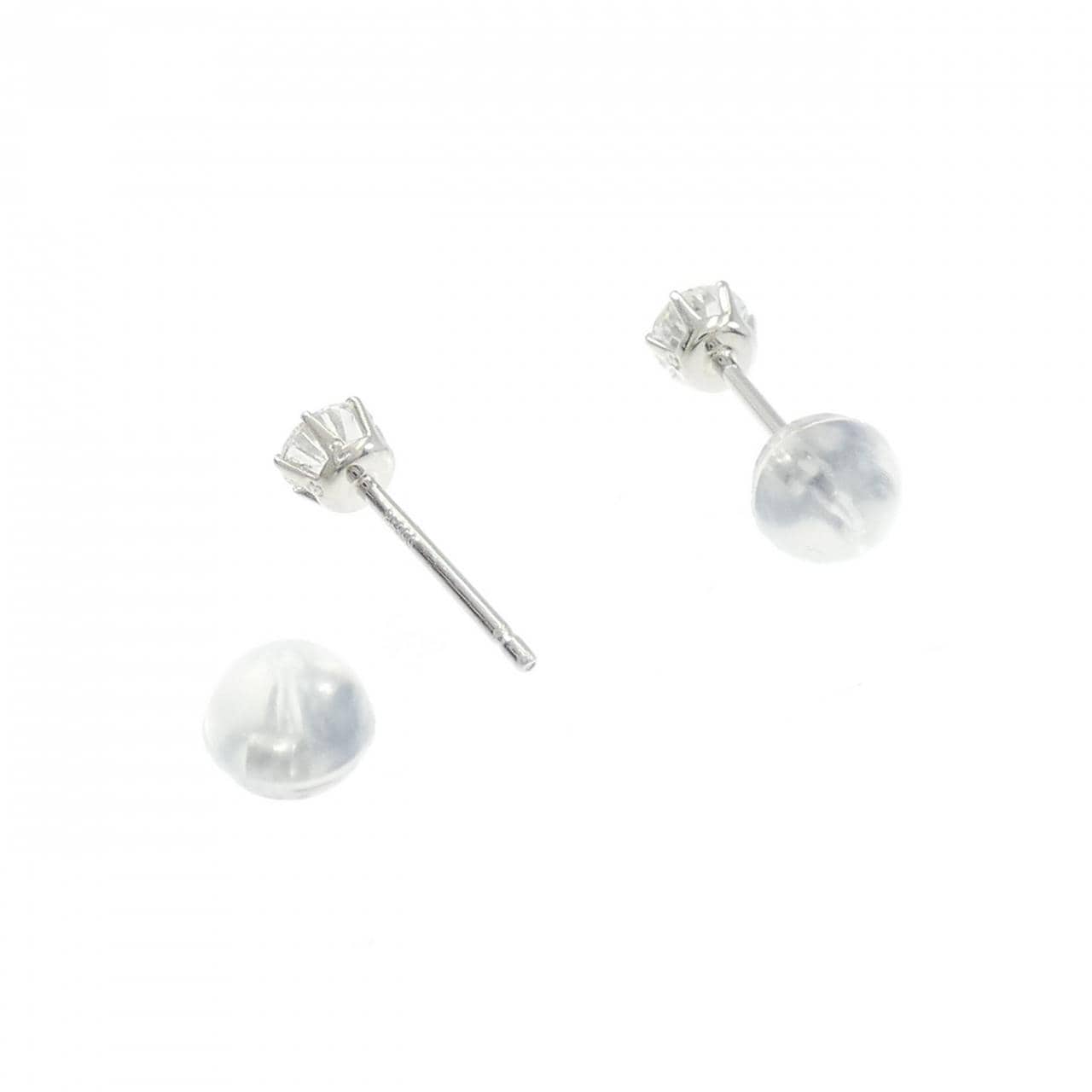 PT900 ソリティア ダイヤモンド ピアス 0.470CT