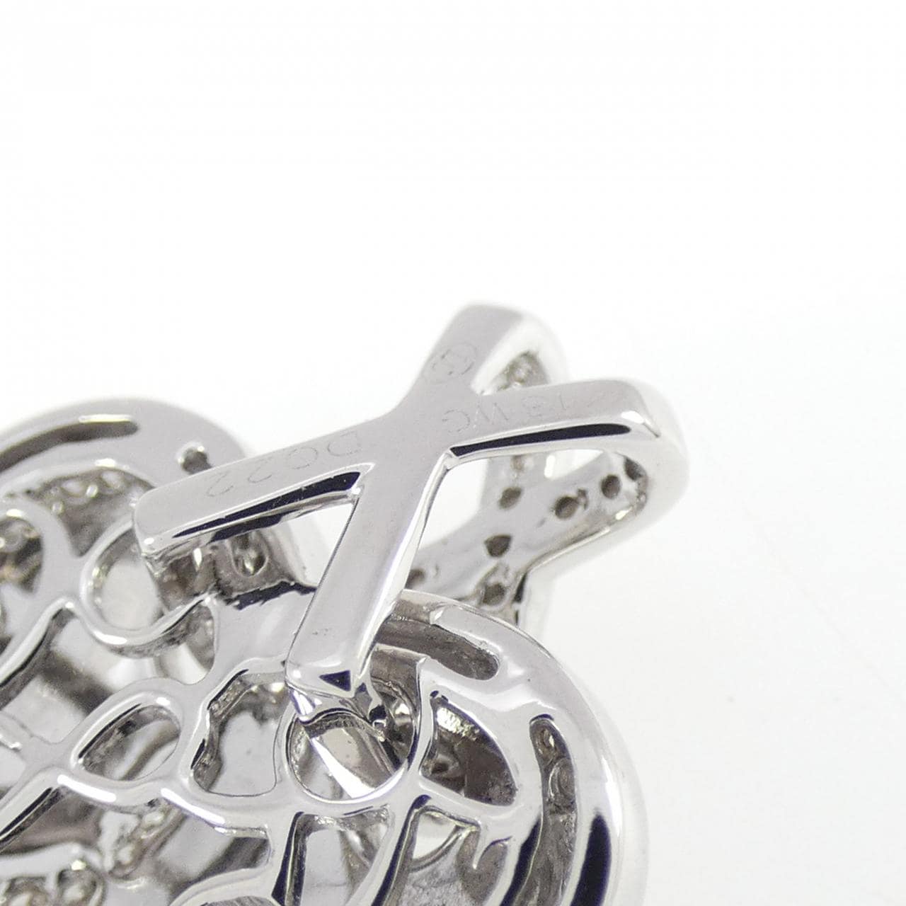 K18WG ハート ダイヤモンド ペンダント 0.22CT