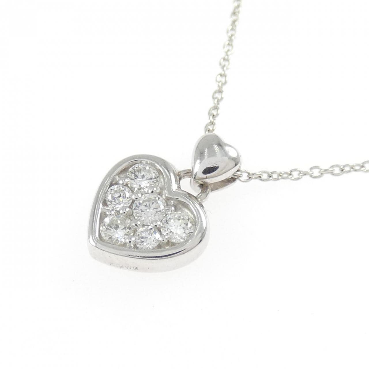 K18WG ハート ダイヤモンド ネックレス 0.2CT